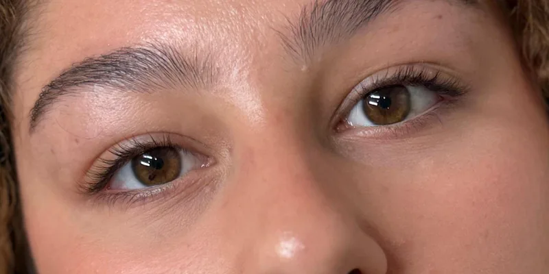 Natural lashes before a Korean lash lift at Lash It Up, Enfield