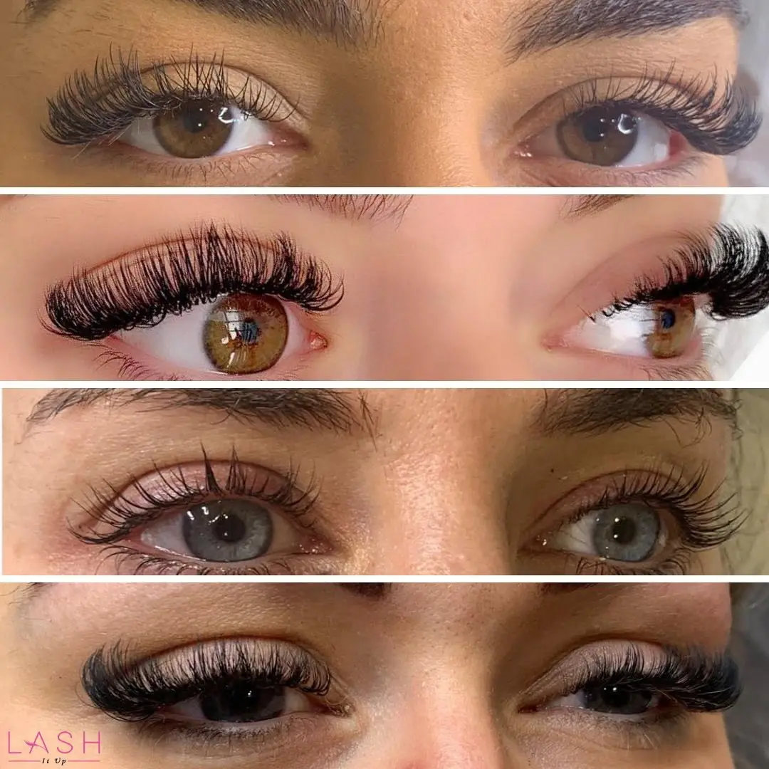 Russian volume lash extensions before and after result at Lash It Up beauty salon Enfield