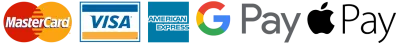 Accepted payment methods: Visa, Mastercard, American Express, Apple Pay, Google Pay